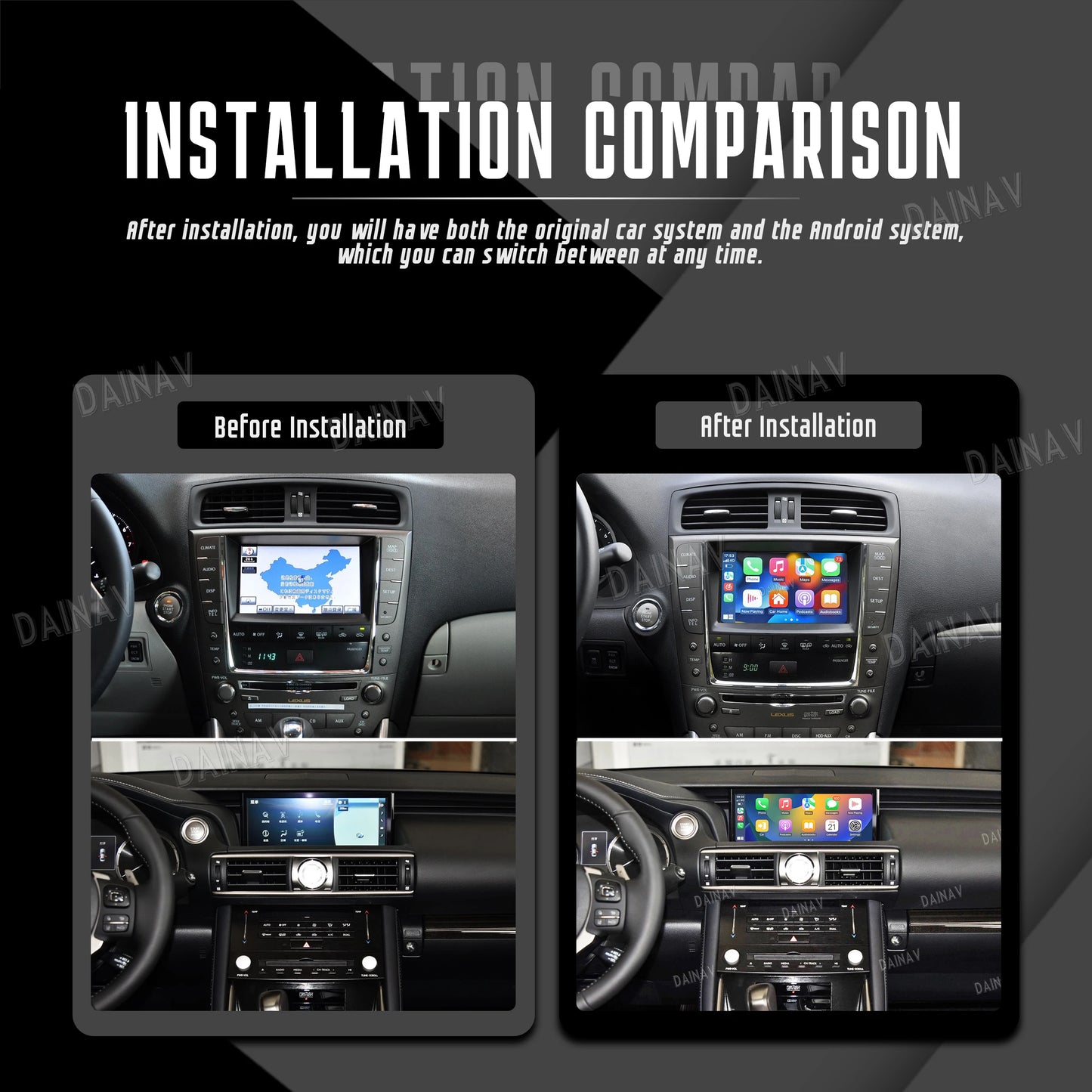 Linux Box 200-2013 Lexus IS 250/350/F Wireless Apple CarPlay Android Module